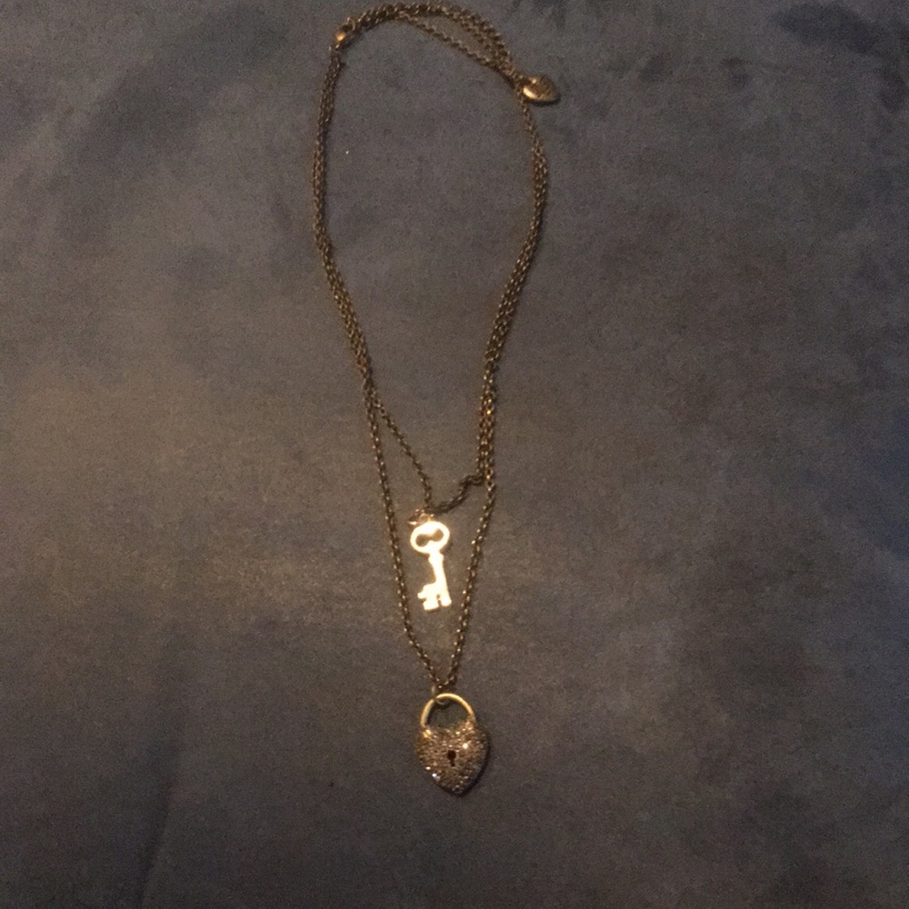 Heart and key necklace